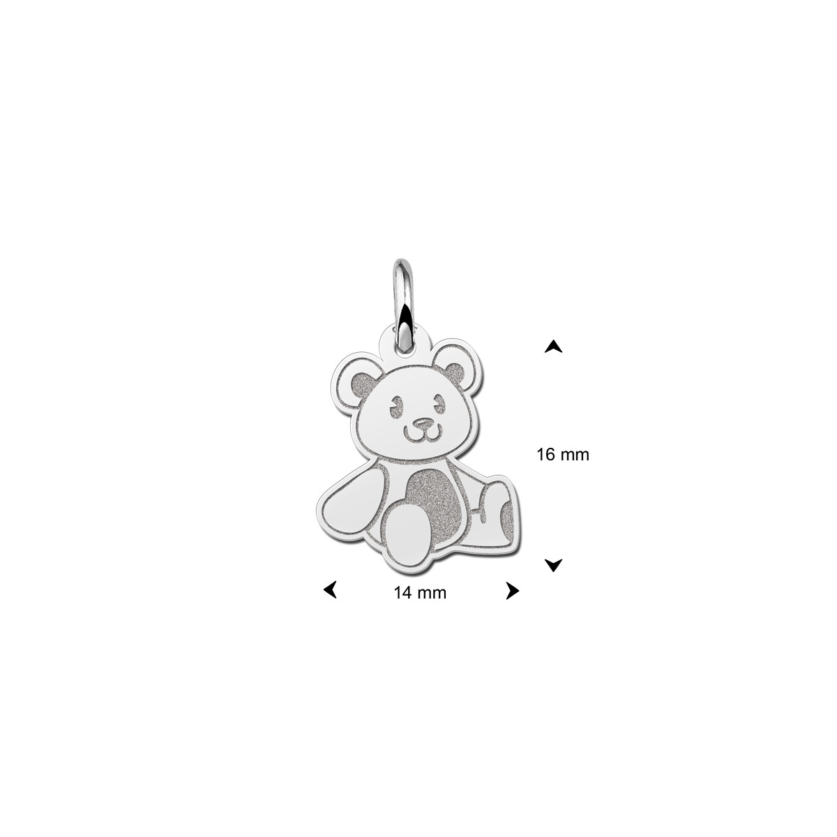 Zivleren teddybeer hanger