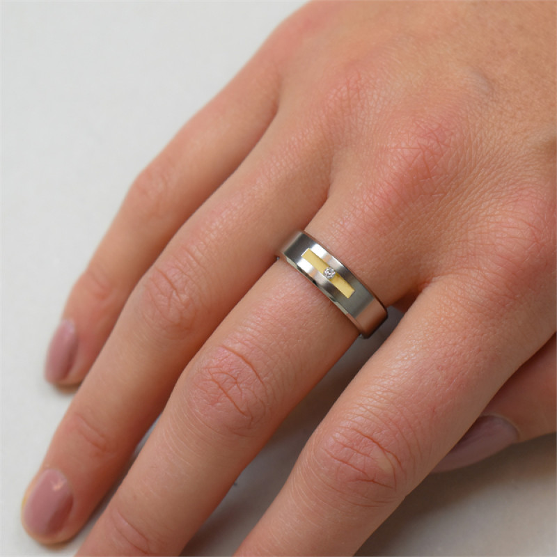 boccia-titanium-0101-08-bicolor-ring-met-diamant-0-03-crt-6-mm-breed