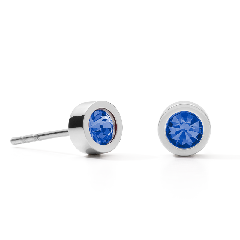 coeur-de-lion-oorknopjes-sparkling-dot-0227-21-0717-zilverkleurig-met-blauw