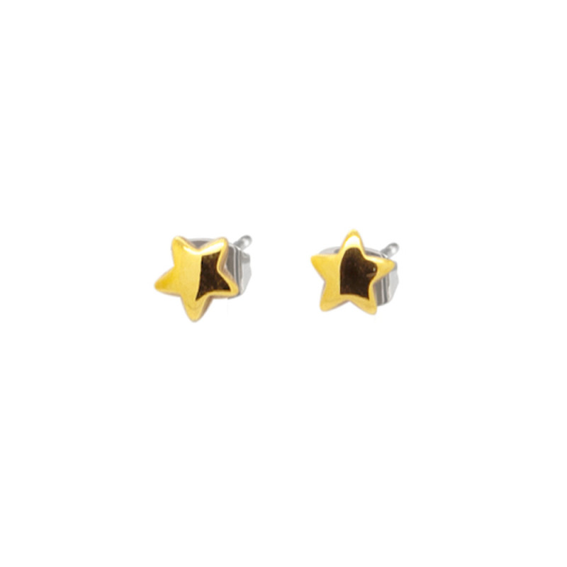 boccia-titanium-05093-02-ster-oorknopjes-van-goudkleurig-titanium-voor-kids-6-x-6-mm