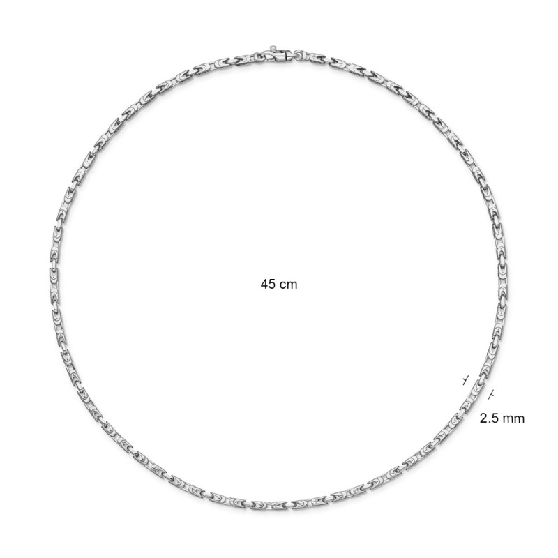 glow-102-0255-45-zilveren-schakelketting-met-koningsschakel-2-5-mm-breed-lengte-45-cm