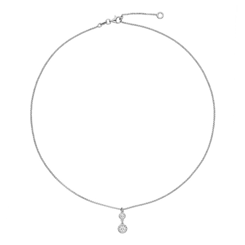 glow-102-0748-45-zilveren-ketting-met-hanger-zirkonia-dubbele-cirkels-14-mm-lengte-42-45-cm