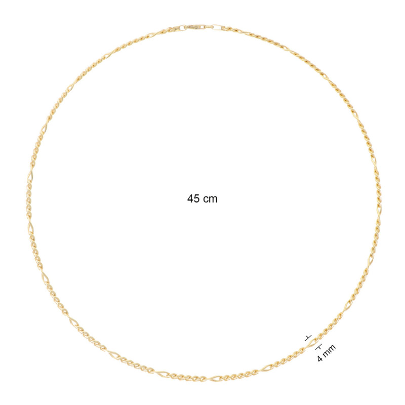 glow-102-8106-45-gold-plated-schakelketting-met-figaroschakel-4-mm-breed-lengte-45-cm