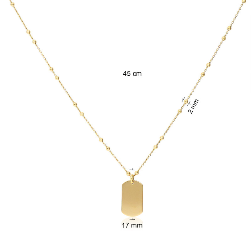 glow-102-8373-45-goudkleurige-gepersonaliseerde-ketting-met-hanger-rechthoek-2-mm-breed-lengte-45-cm