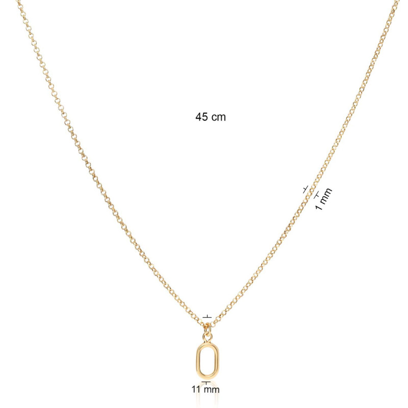 glow-102-8617-45-gold-plated-ketting-met-hanger-ovaal-11-mm-breed-lengte-45-cm