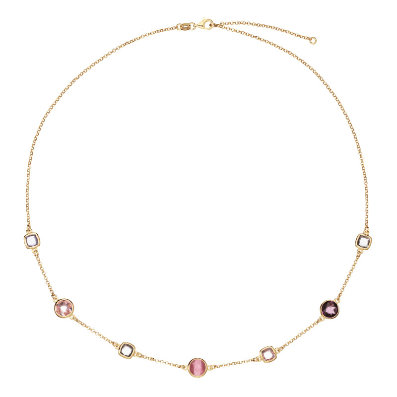 glow-102-8621-55-goudkleurige-jasseron-schakelketting-met-zirkonia-roze-en-transparant-9-mm-lengte-55-cm