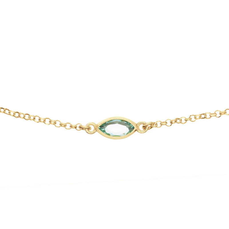 glow-102-8623-55-gold-plated-ketting-met-groene-zirkonia-en-ovale-schakels-lengte-50-55-cm