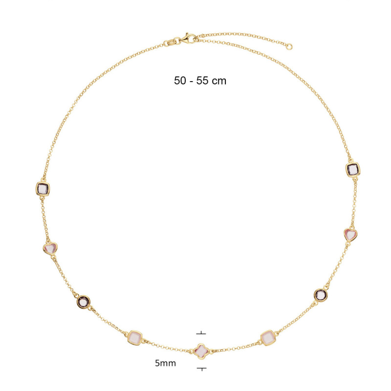 glow-102-8625-55-gold-plated-jasseron-ketting-met-roze-zirkonia-stenen-lengte-50-55-cm