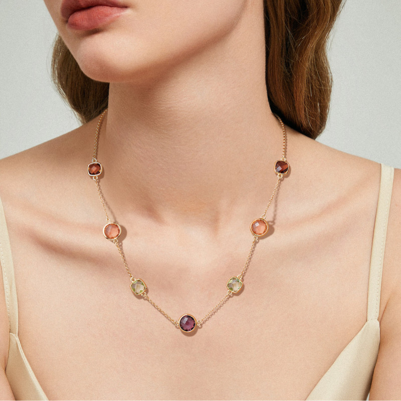 glow-102-8629-55-gold-plated-ketting-met-man-made-multicolor-stenen-lengte-55-cm