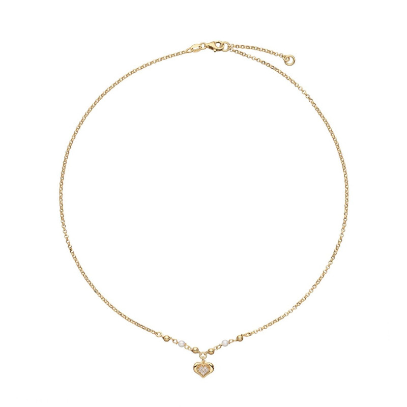 glow-102-8744-45-gold-plated-ketting-met-hanger-hartvormige-zirkonia-en-parel-8-mm-lengte-42-45-cm