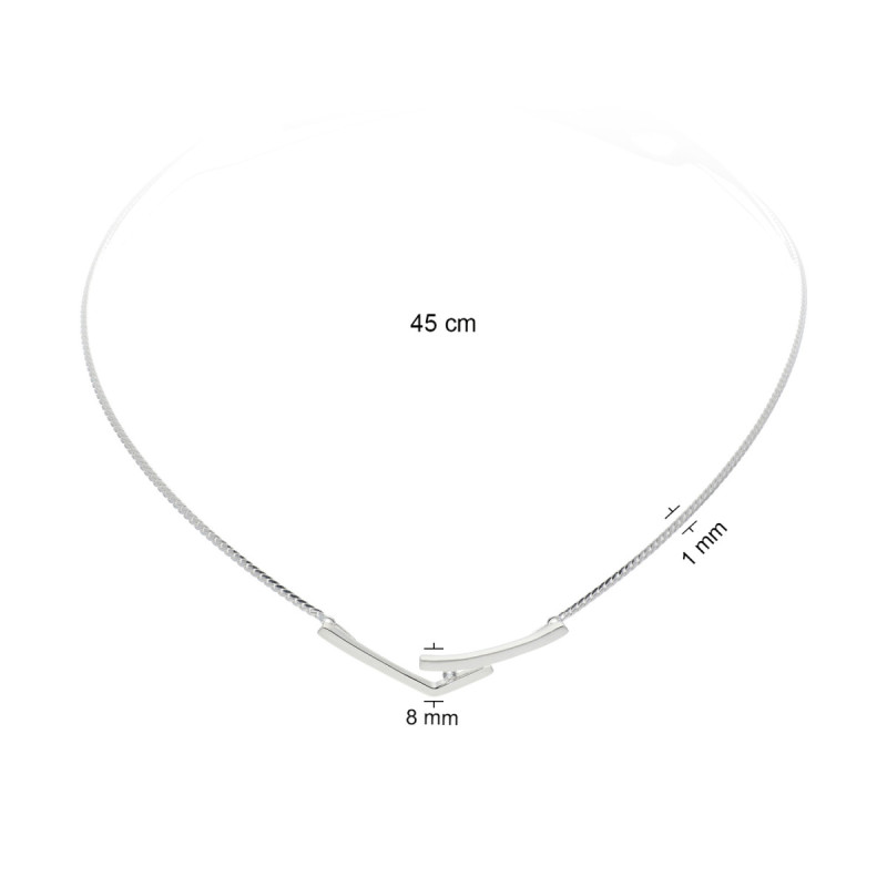 glow-103-0715-45-zilveren-ketting-met-hanger-v-vorm-en-zirkonia-1-mm-breed-lengte-45-cm
