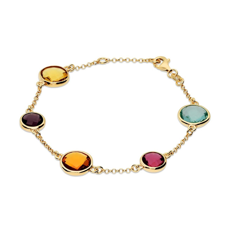 glow-104-8609-19-gold-plated-armband-met-zirkonia-multicolor-bol-hangers-11-mm-lengte-19-cm