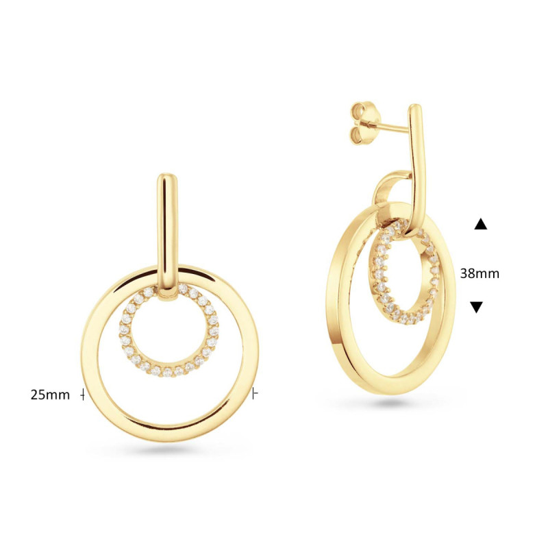 glow-106868500-goudkleurige-oorhangers-met-zirkonias-en-dubbele-ringen-25-mm-breed-hoogte-38-mm
