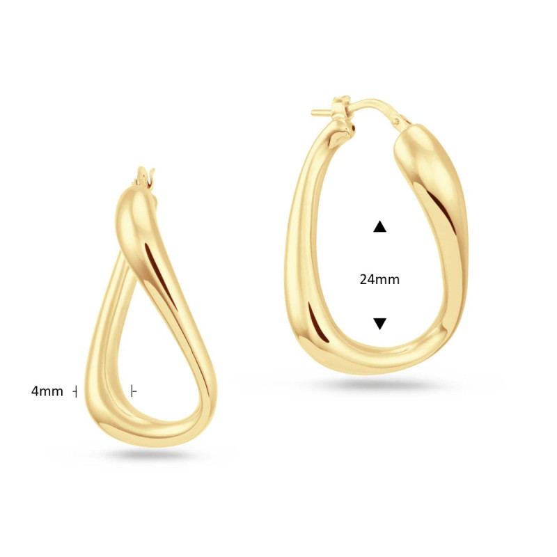 glow-107867500-gold-plated-dames-oorringen-ovaal-glanzend-4-mm-breed-hoogte-24-mm