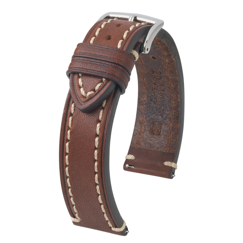 hirsch-liberty-10920210-2-elegante-leren-horlogeband-bruin-cremekleurig-stiksel-20-22-mm-breed