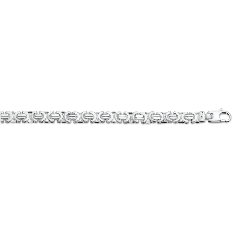 zilveren-platte-koning-armband-6-3mm