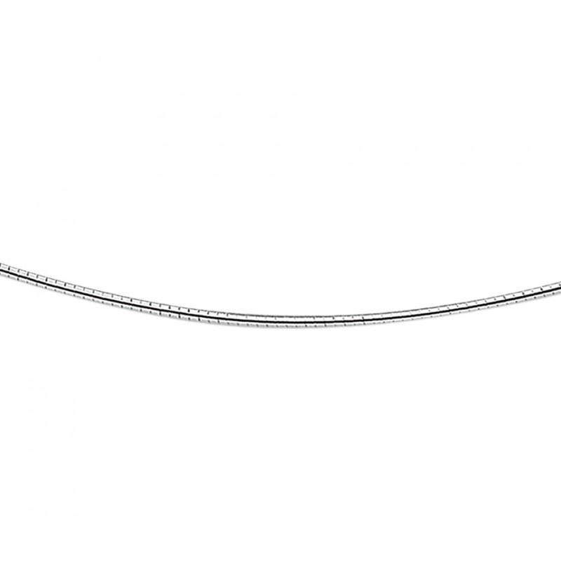 Gerhodineerd zilveren omega ketting 42 - cm | Mostert Juweliers