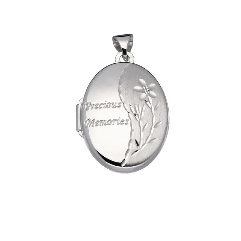 glow-145-0134-00-zilveren-ovale-medaillon-met-bloemgravure-en-precious-memories-tekst-17-mm-breed