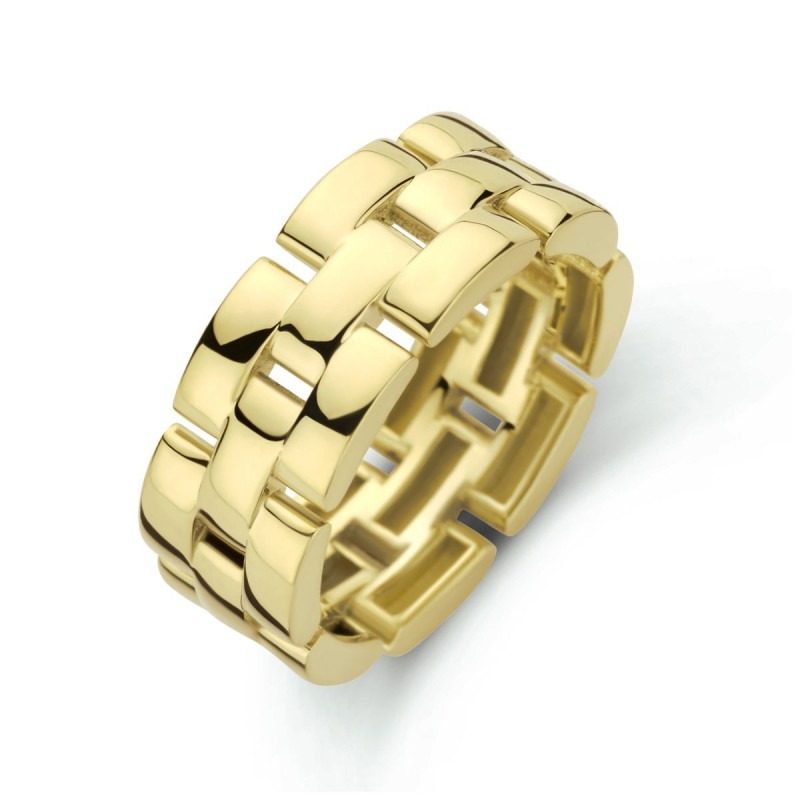 Bloeien Arne Hertog 14-karaat gouden ring met rolex schakel 7 mm | Mostert Juweliers