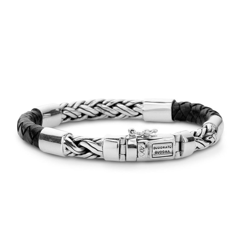 buddha-to-buddha-633bl-armband-katja-mix-silver-leather-black