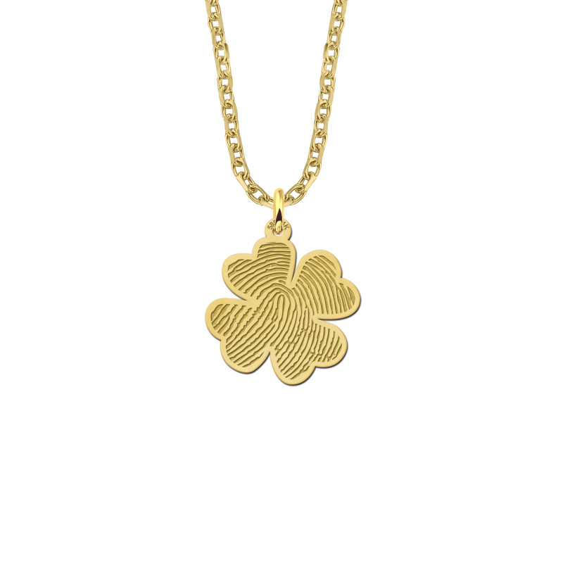 names4ever-goud-klaver-collier-vingerafdruk-lengte-45-50-cm
