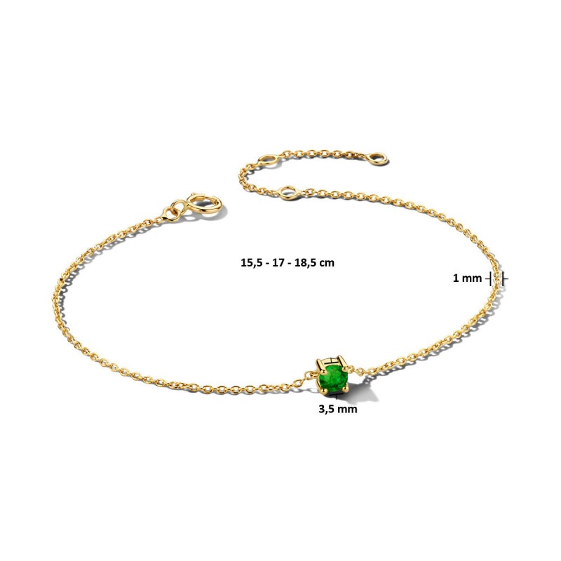 Continentaal Het kantoor Relatief 14-karaat gouden geboortesteen armband | Mostert Juweliers