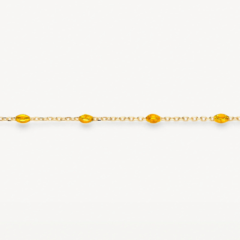 blush-2226yrc-armband-met-14-karaat-gouden-ankerschakels-en-oranje-resin-bolletjes-lengte-16-5-18-5-cm