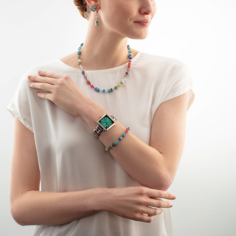 coeur-de-lion-armband-geocube-iconic-zilverkleurig-en-multicolor-stenen-2838-30-1517-lengte-18-5-21-5-cm