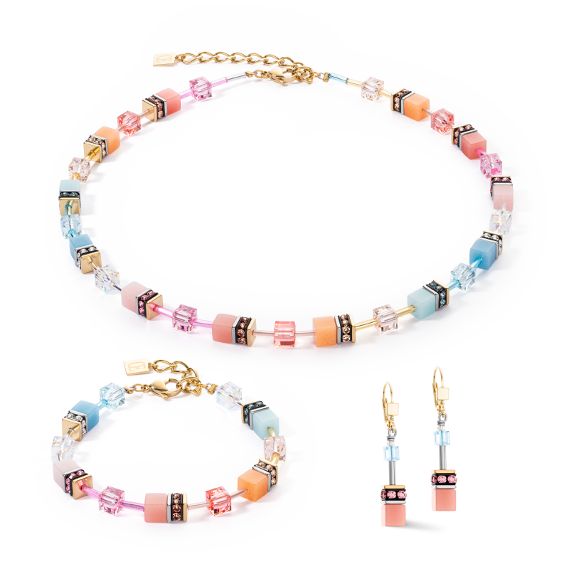 coeur-de-lion-geocube-ketting-iconic-2838-10-2028-goudkleurig-met-blauw-en-oranje/variant/lengte-42-48-cm
