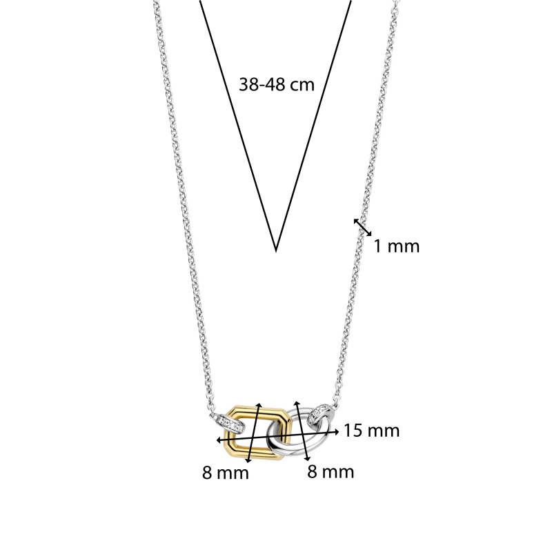 ti-sento-milano-34025zy-42-ketting-met-hanger-bicolor-lengte-42-cm