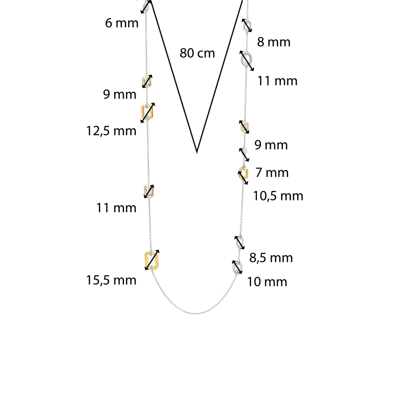ti-sento-milano-34028zy-80-ketting-met-hanger-bicolor-lengte-80-cm