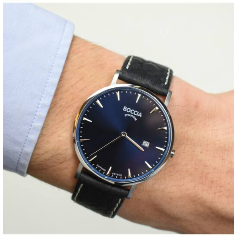 boccia-titanium-3648-02-herenhorloge-met-blauwe-wijzerplaat-en-zwarte-leren-band-titanium-kast-o-39-mm