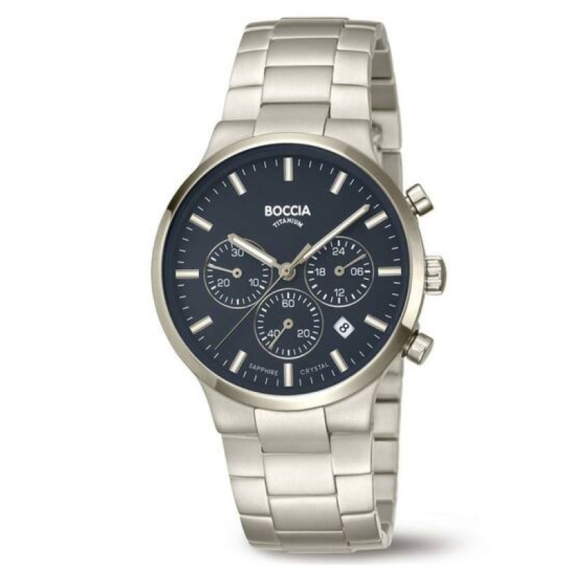 boccia-titanium-3746-02-chronograaf-herenhorloge-met-datumweergave-goudkleurige-titanium-schakelband-en-blauwe-wijzerplaat-o-39-mm