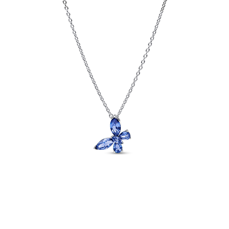 pandora-timeless-394232c01-45-zilveren-ketting-met-blauwe-vlinder-hanger-lengte-45-cm