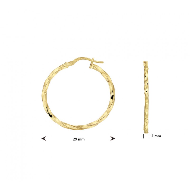 Super goed Welvarend wassen 14-karaat gouden oorringen met zilveren kern - Diameter 29 mm | Mostert  Juweliers