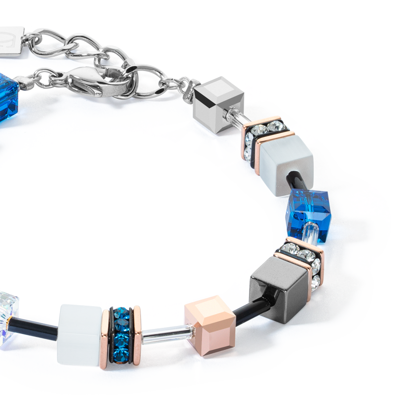 coeur-de-lion-geocube-armband-4013-30-0756-iconic-zilverkleurig-met-capri-blauw