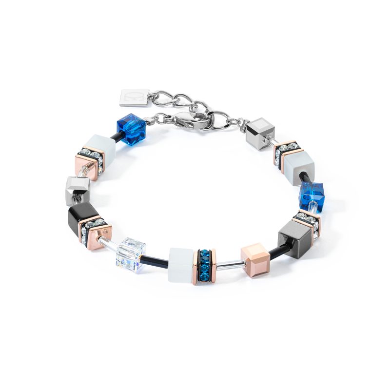 coeur-de-lion-geocube-armband-4013-30-0756-iconic-zilverkleurig-met-capri-blauw