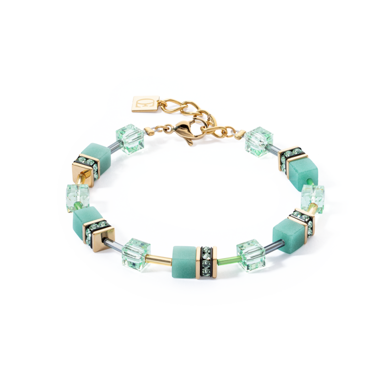 coeur-de-lion-geocube-armband-iconic-mono-4020-30-0533-goudkleurig-met-groen/variant/lengte-18-5-21-5-cm