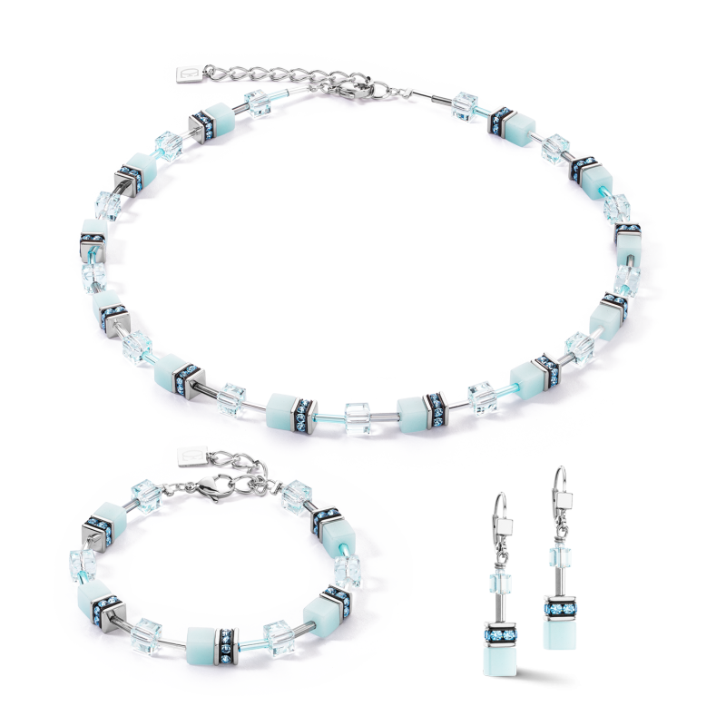 coeur-de-lion-geocube-ketting-iconic-mono-4020-10-2020-zilverkleurig-met-ijsblauw-lengte-42-48-cm