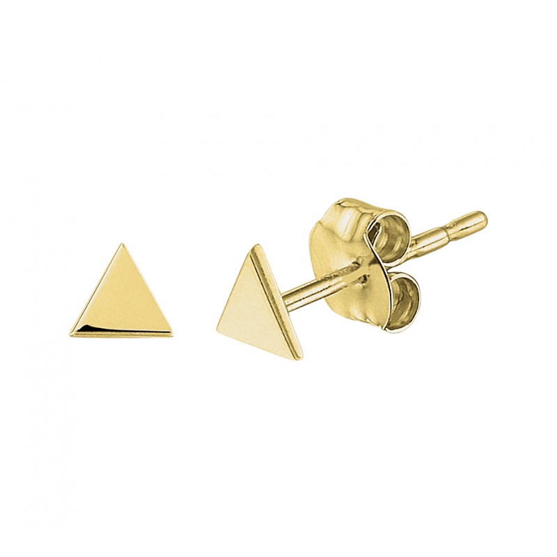 Gouden driehoek oorbellen | Juweliers