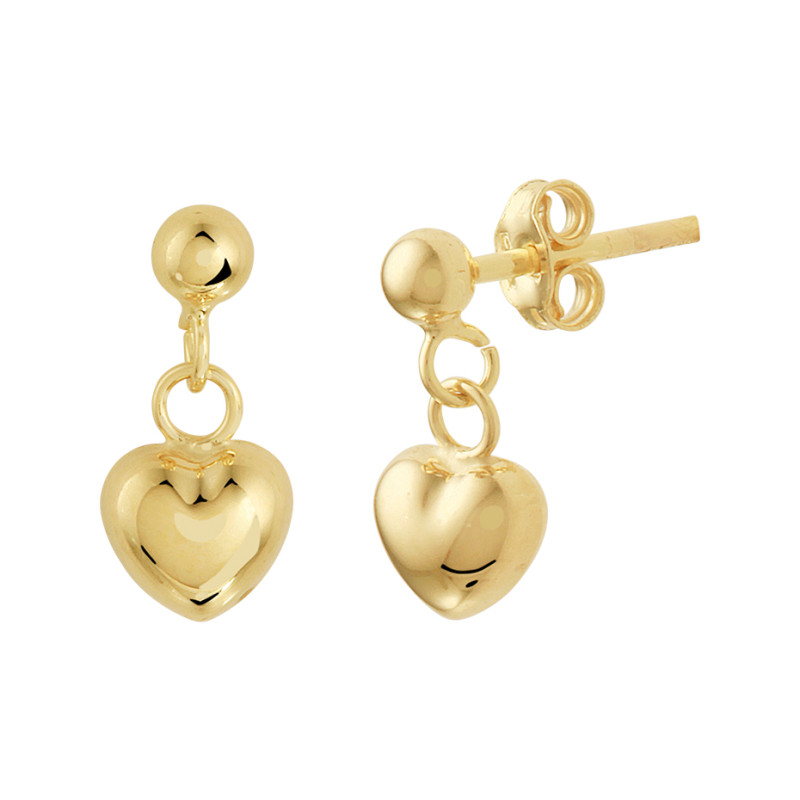 Gouden oorbellen met hanger hart | Mostert Juweliers
