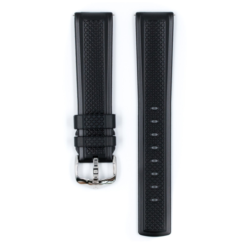 hirsch-accent-40478850-2-zwarte-horlogeband-met-rubberen-ruit-patroon-aanzetmaat-20-24-mm