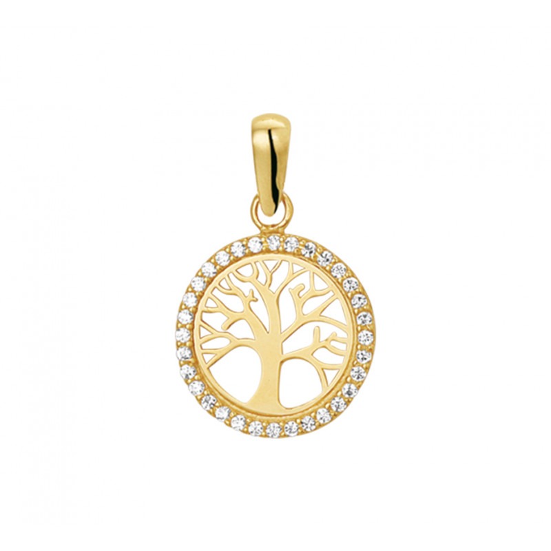 Manoeuvreren handelaar aanplakbiljet Levensboom hanger goud met zirkonia's | Mostert Juweliers