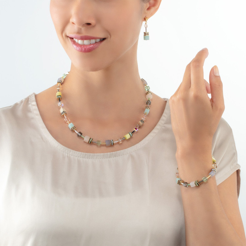 coeur-de-lion-geocube-ketting-iconic-precious-multicolor-4905-10-1576-goudkleurig-met-pastelkleuren