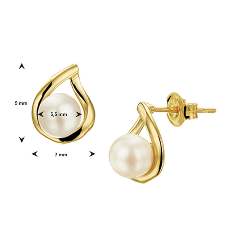 druppel-oorknopjes-goud-parel