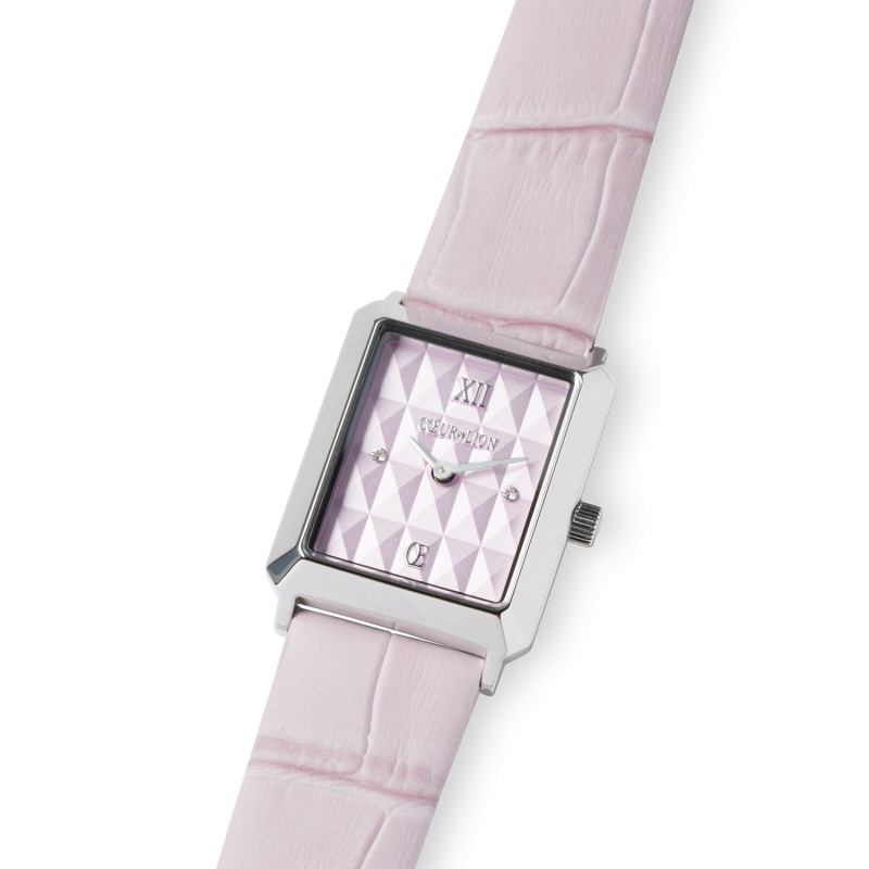 coeur-de-lion-7670-71-1917-iconic-spikes-horloge-zilverkleurig-met-roze-band-en-wijzerplaat