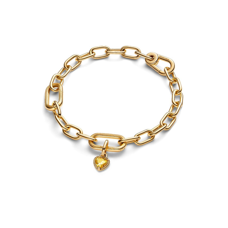 pandora-me-763862c01-hangende-bedel-met-geel-hartje-gold-plated