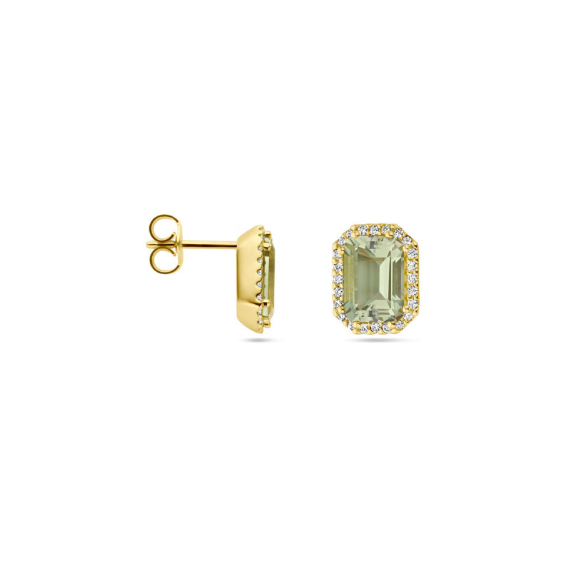 gouden-oorbellen-met-groene-amethist-en-0-14-crt-diamant-in-rechthoekige-halo-vorm-9-mm-x-7-mm