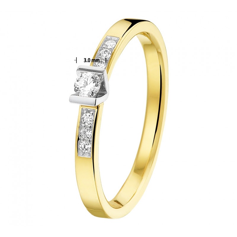 mythologie koud Word gek Bicolor dames ring met diamanten | Mostert Juweliers