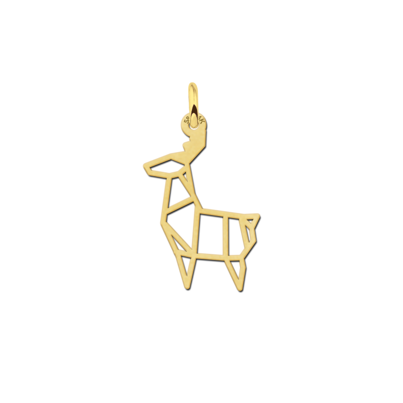 geometrische-hanger-goud-met-hert-vorm